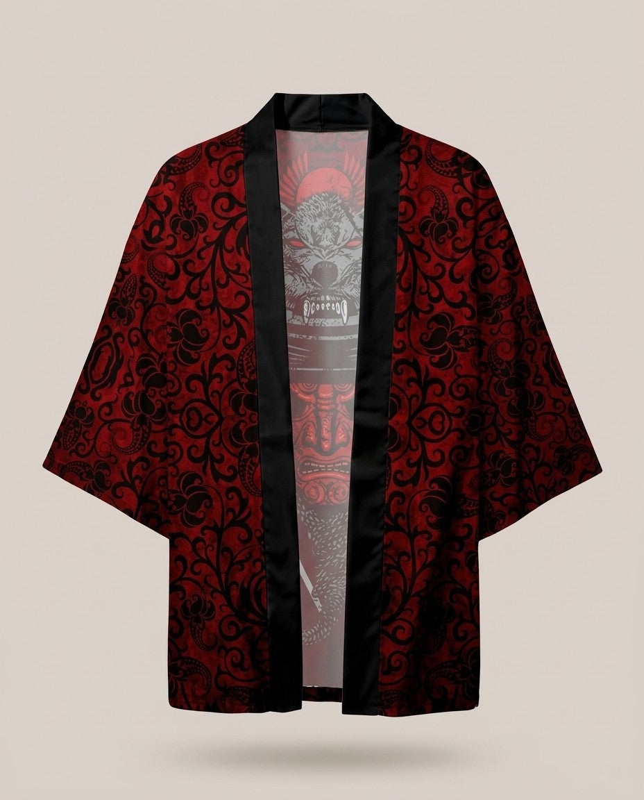 Red kimono men for men, product front view