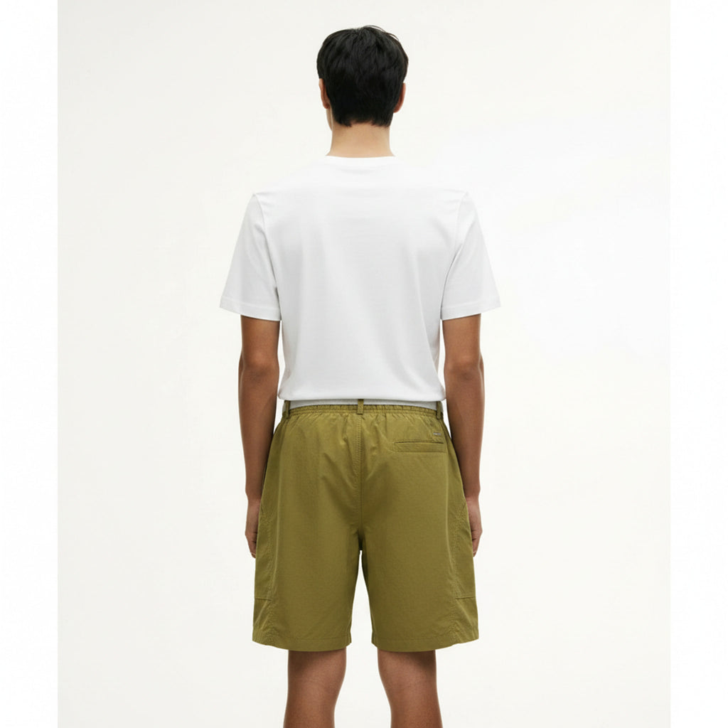 CORDURA Drawstring Cargo Shorts on model - Green - back