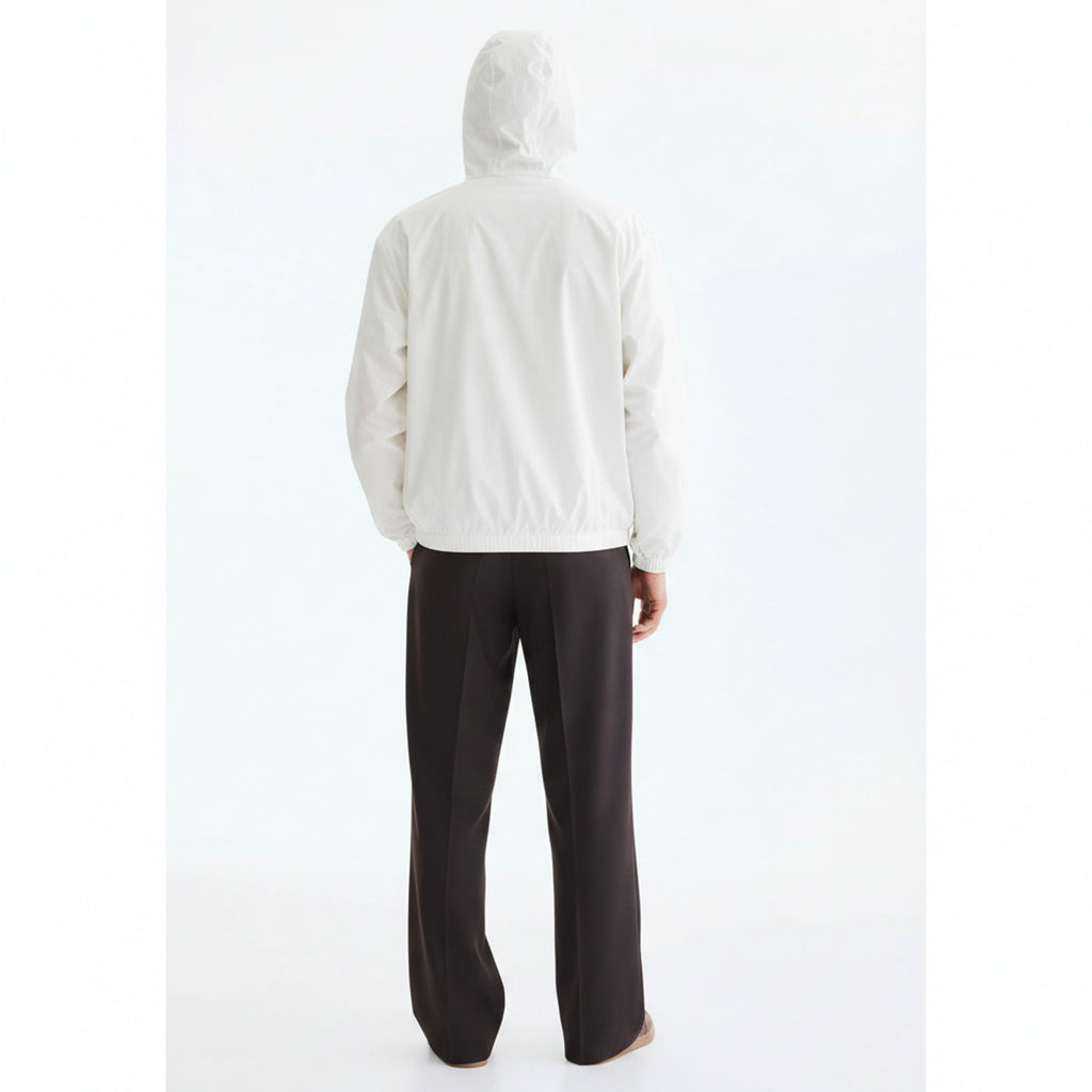 Hooded Sun Protection Jacket on model - Cream White - back