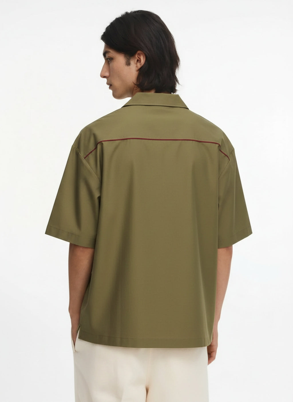 Cooling Performance Top Series on model - Olive Green Sport Tee - back