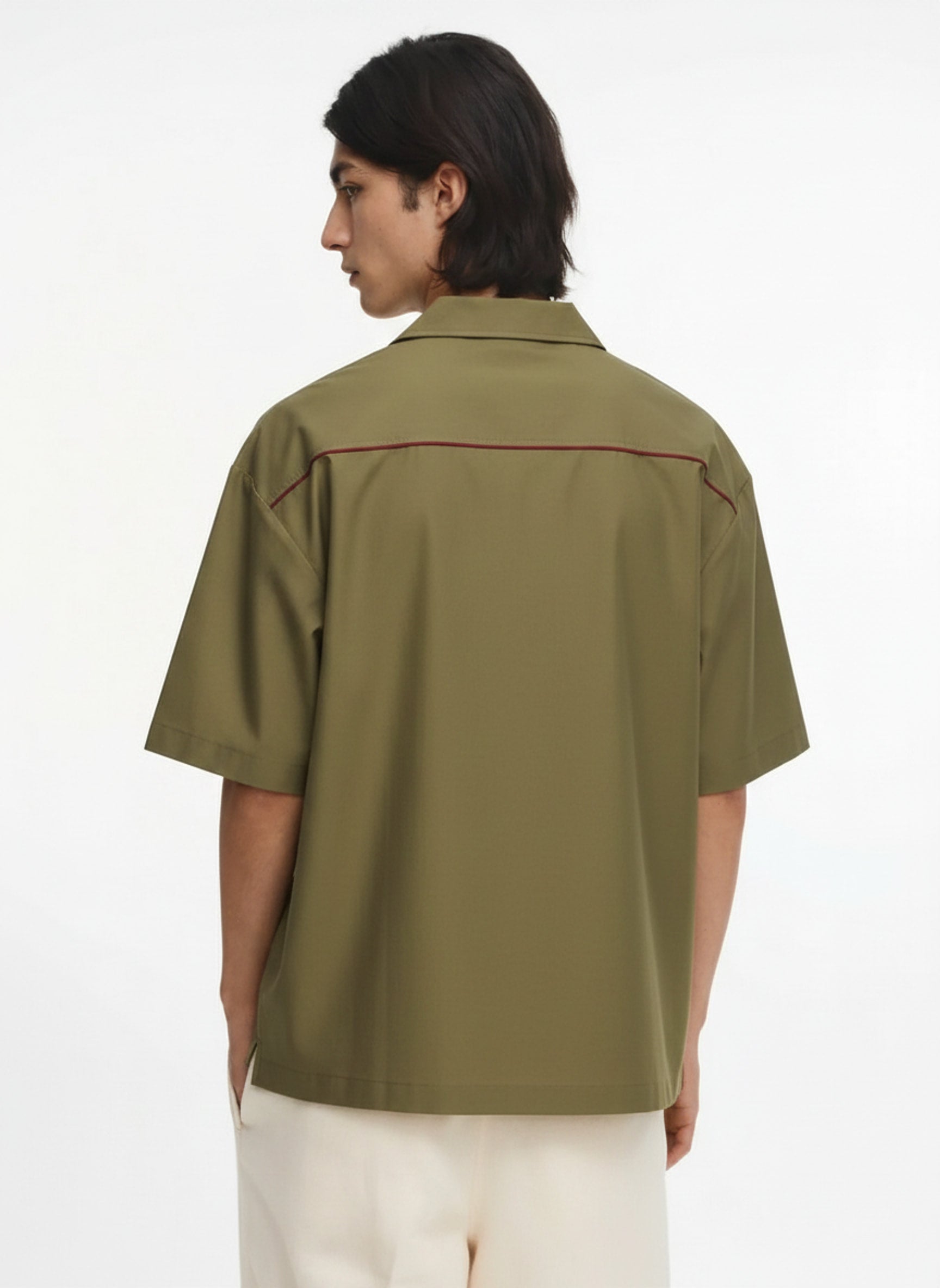Cooling Performance Top Series on model - Olive Green Sport Tee - back