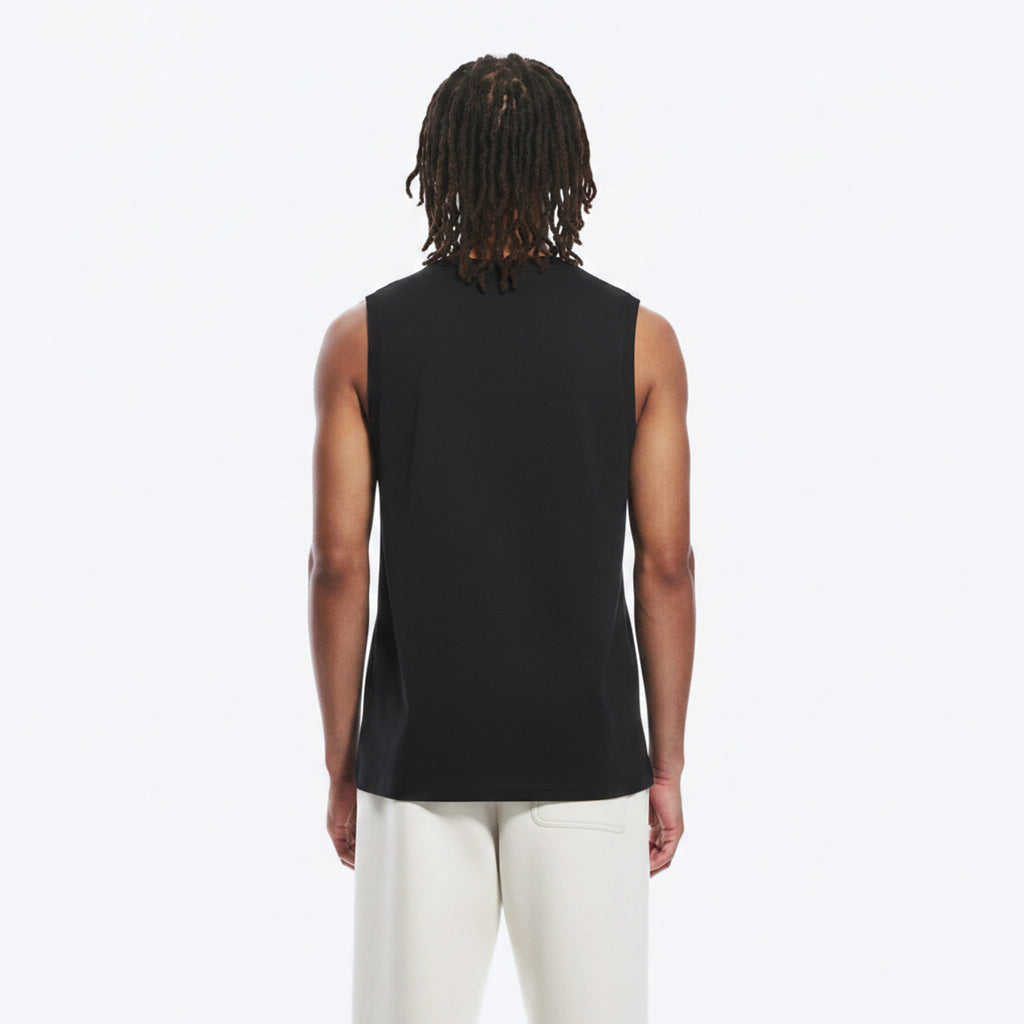 Sorona Cooling Tank Top on model - Black - back
