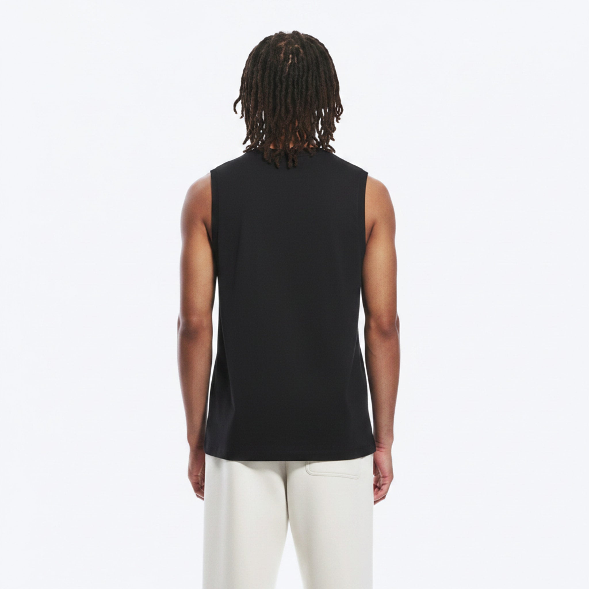 Sorona Cooling Tank Top on model - Black - back