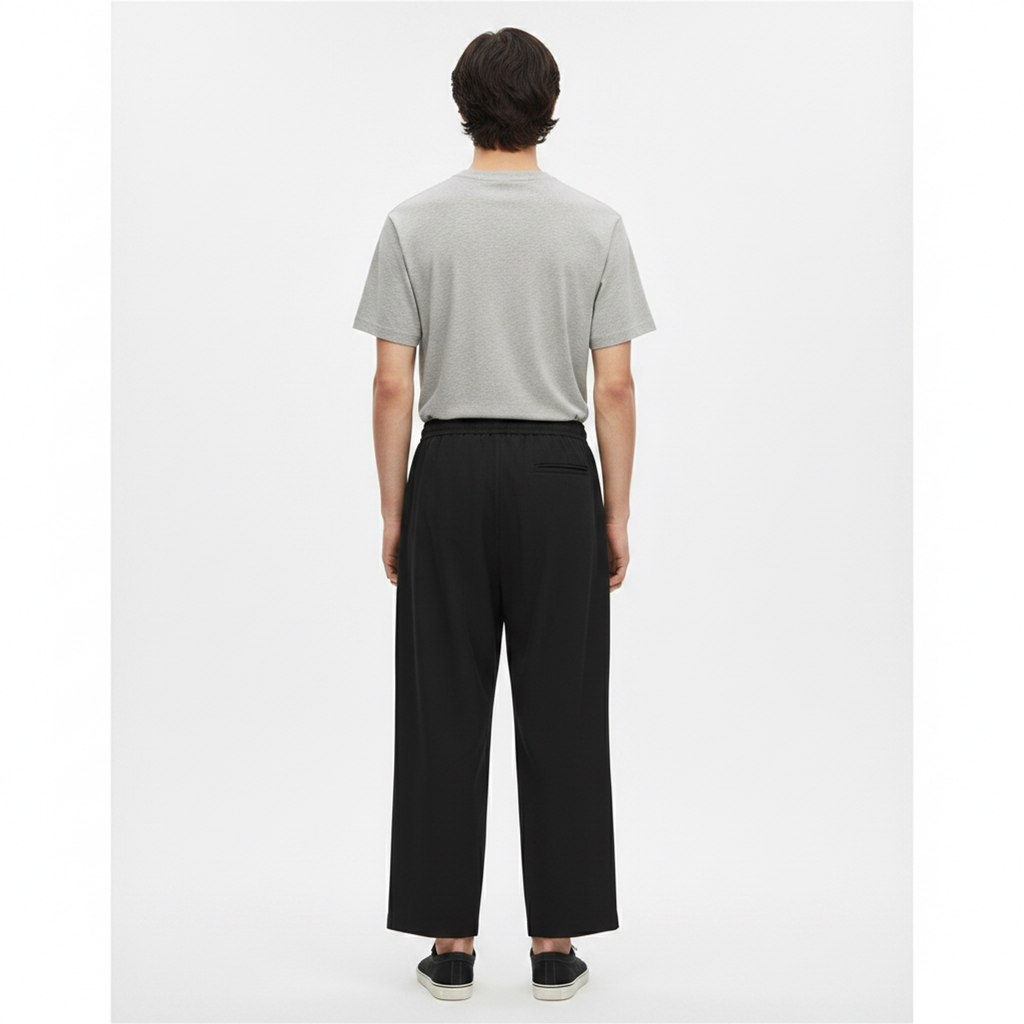 Cotton Linen Pants Wide-Leg on model - back view