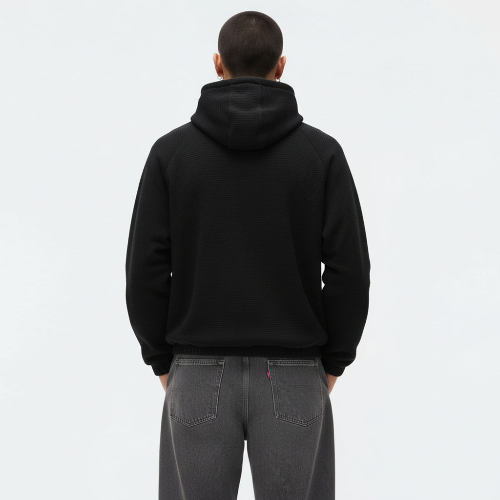 Thermolite(R) Air-Fleece Hooded Sweatshirt on model - Gray - back
