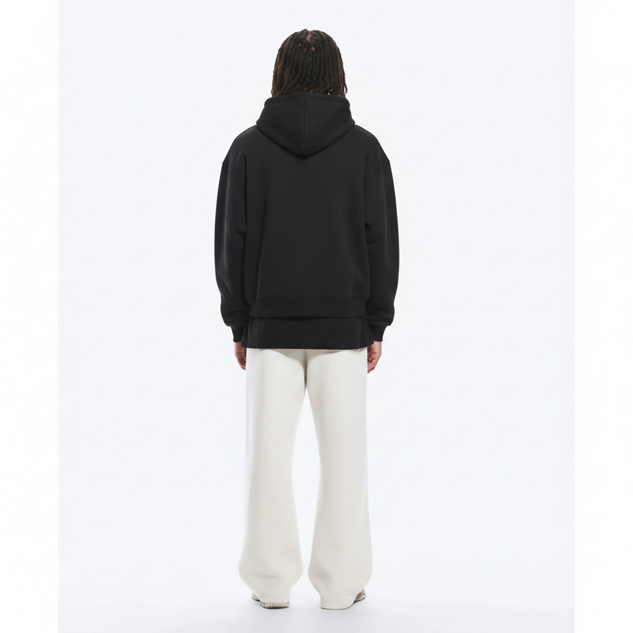 Cooling Zip-Up Hoodie on model - Black - back