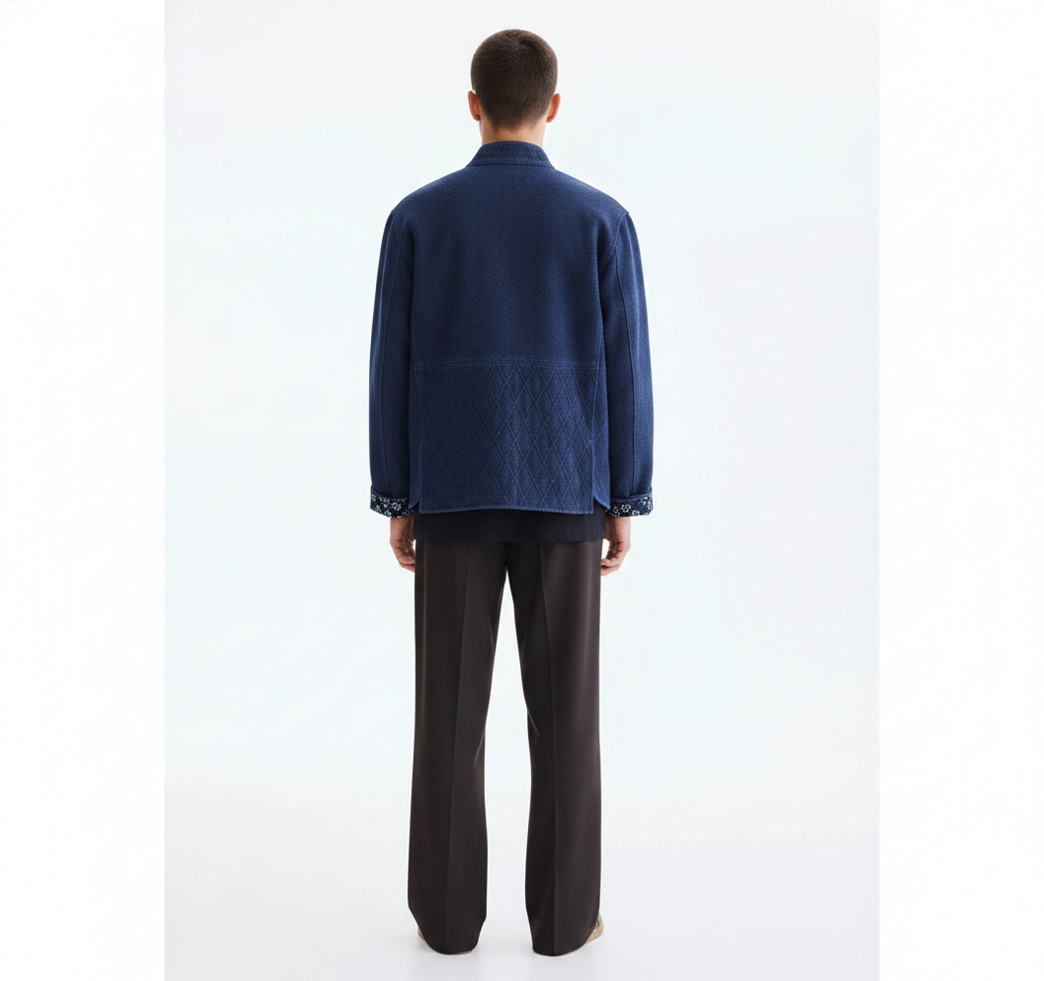 Plant Indigo Frog-Closure Tang Jacket on model - Indigo - back