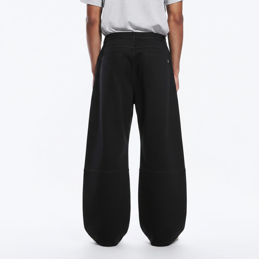 Curved Cargo Cotton Stretch Pants on model - back view