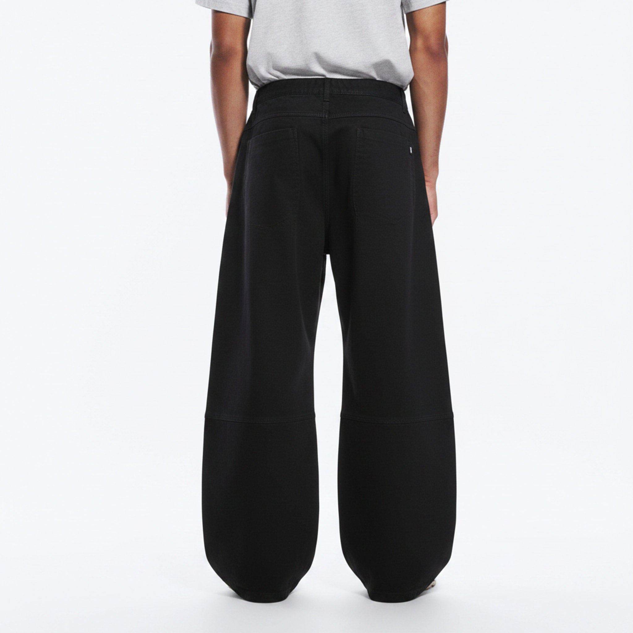 Curved Cargo Cotton Stretch Pants on model - back view