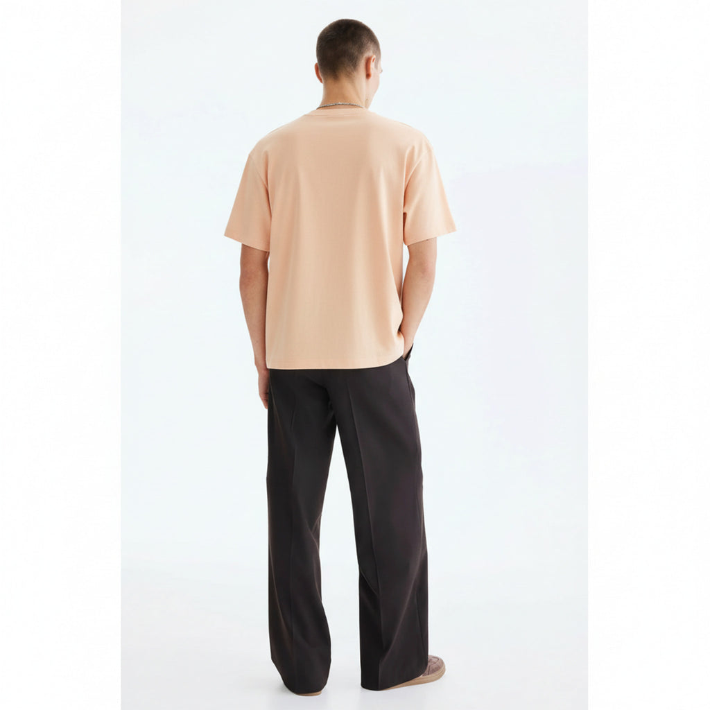 Outdoor Breathable Mesh T-Shirt Spring/Summer on model - Apricot - back