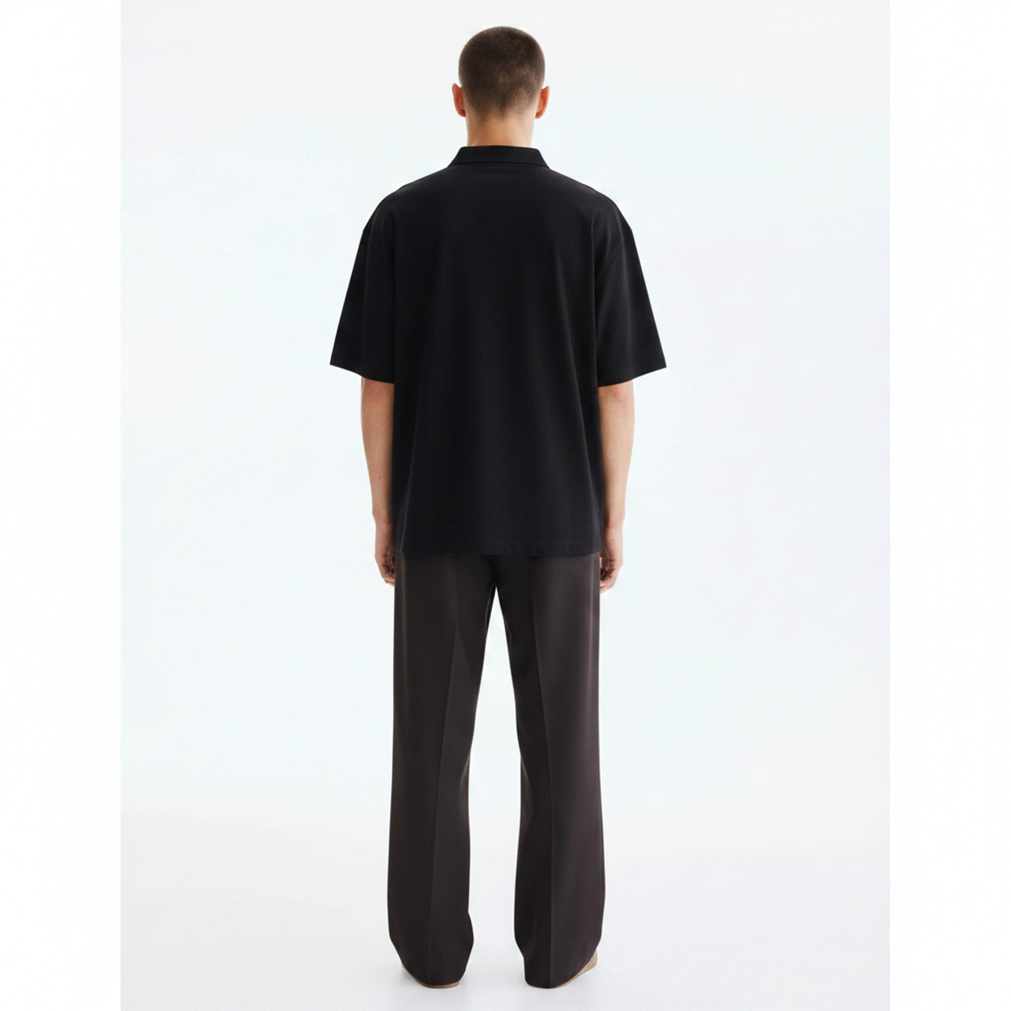 Polo Shirt on model - Black - back