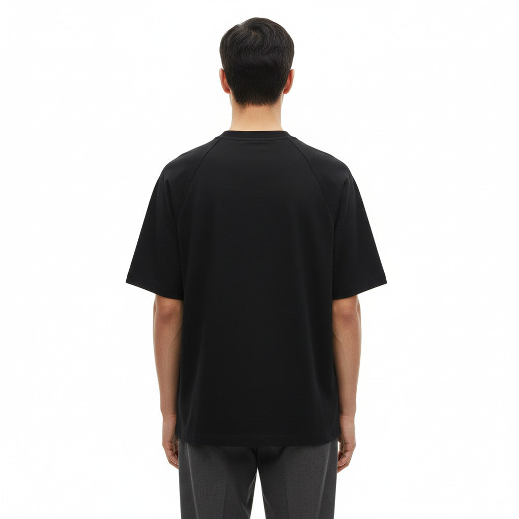 Oversized T-Shirt Cotton-Blend on model - Black - back