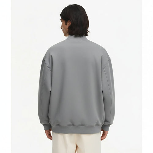 Fleece-Lined Baseball Jacket 350g on model - back view