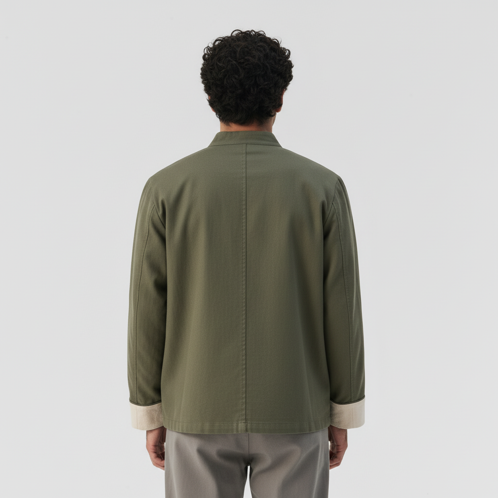 Chinese Tang Suit Jacket on model, back view