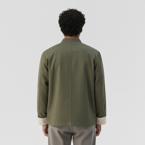 Chinese Tang Suit Jacket on model, back view