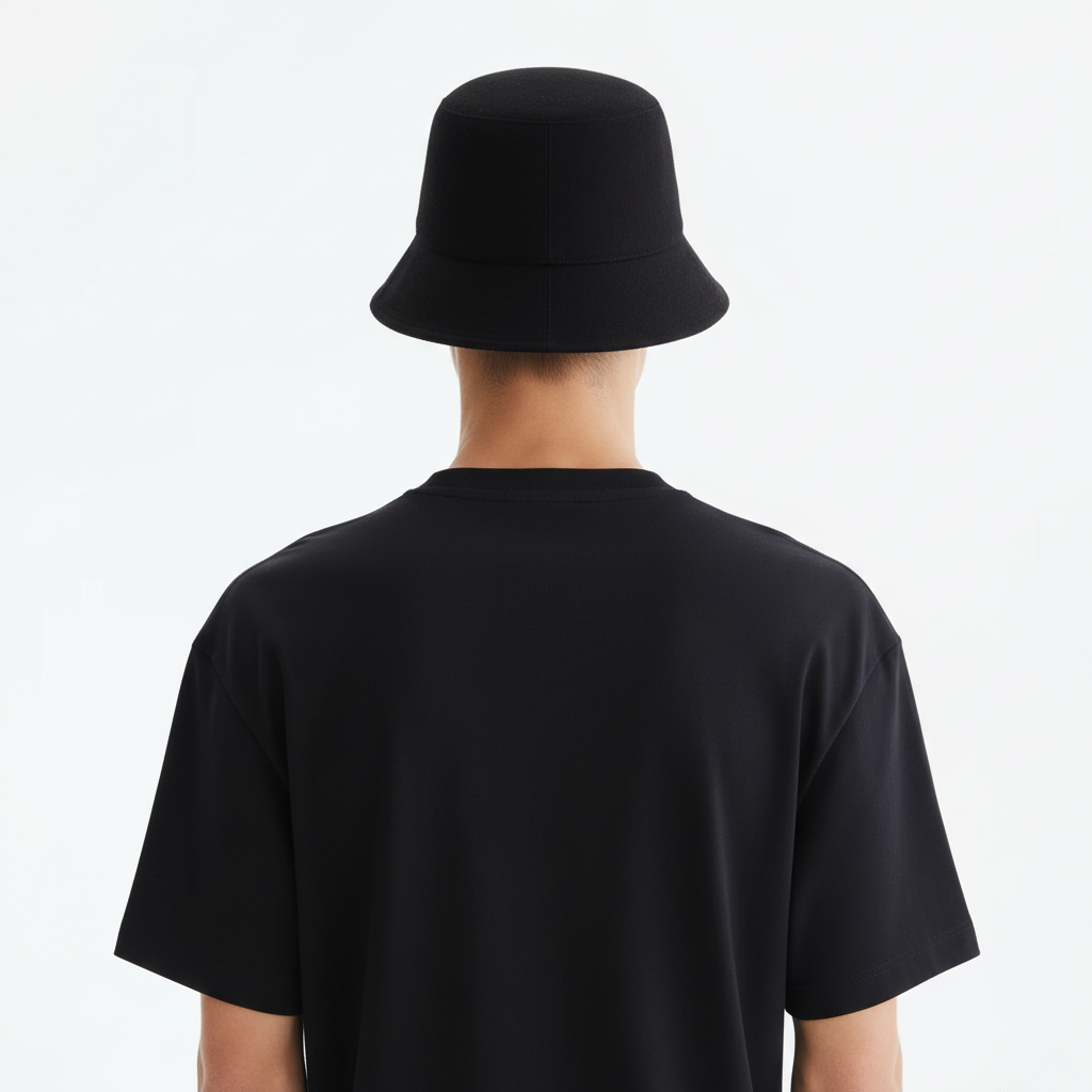 Bucket Hat Men on model - Black - back