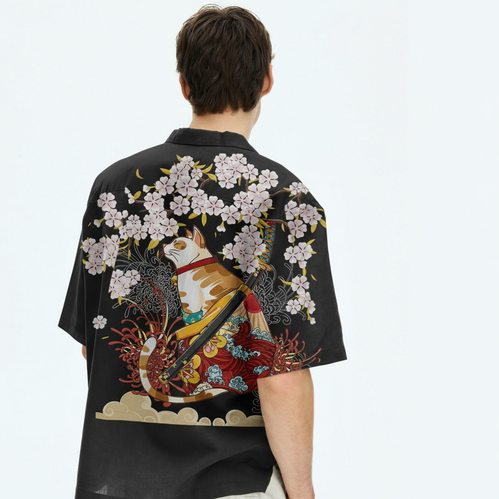 Men's Sakura Kimono Cherry Blossom Haori, back view
