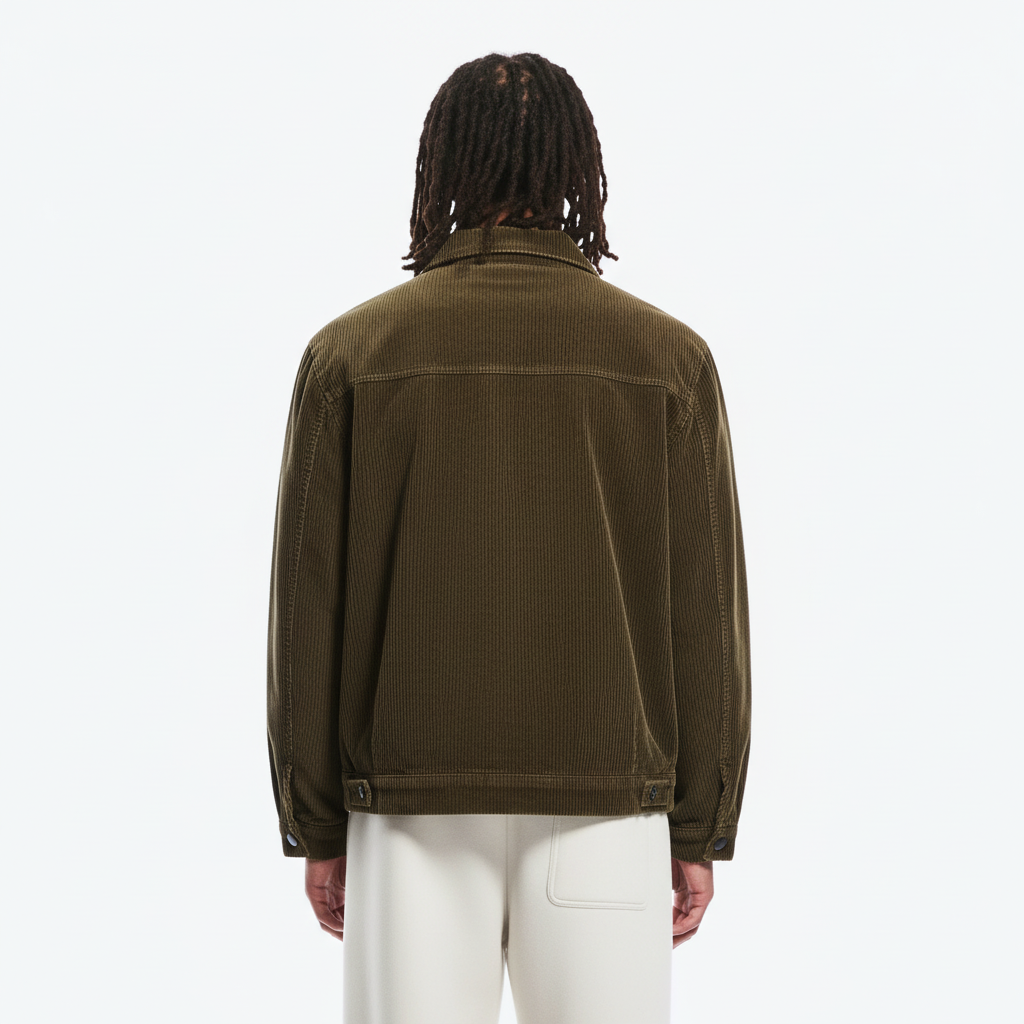 100% Cotton Jacket on model - Brown - back