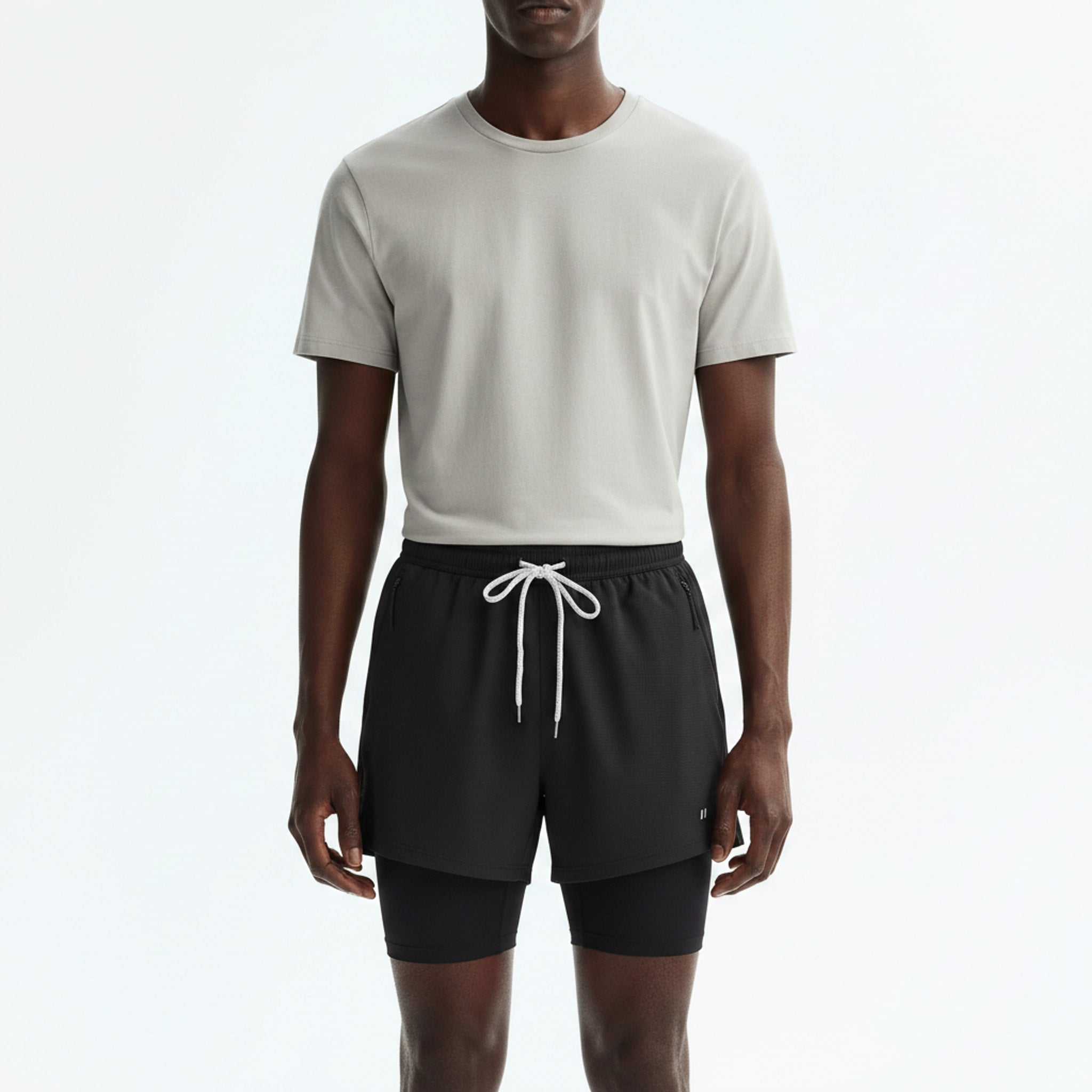 Outdoor Stretch Shorts on model - Black - front