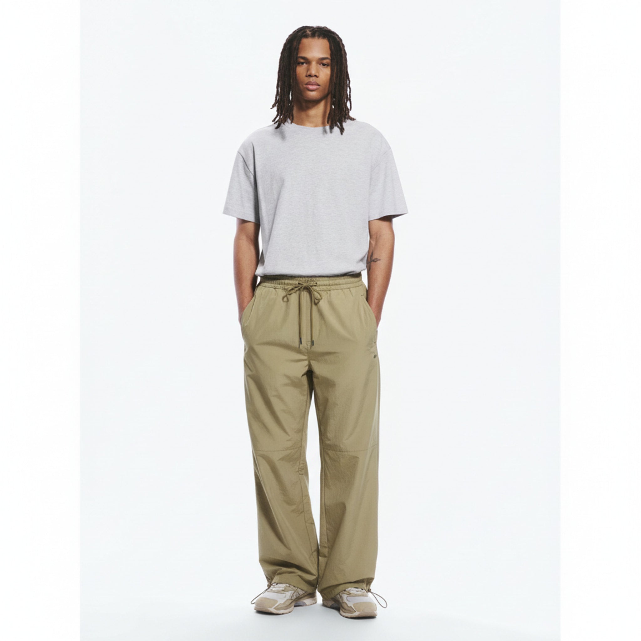Quick-Dry Cargo Joggers on model - Khaki - front