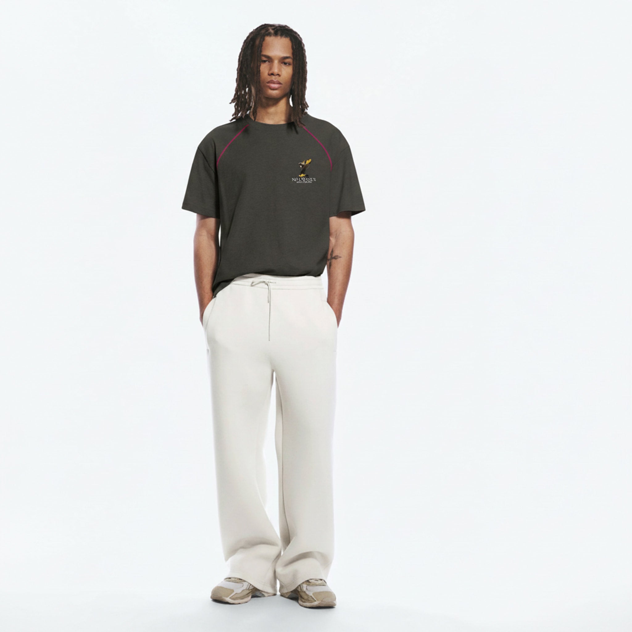 Performance Heavyweight T-Shirt on model - Gray - front