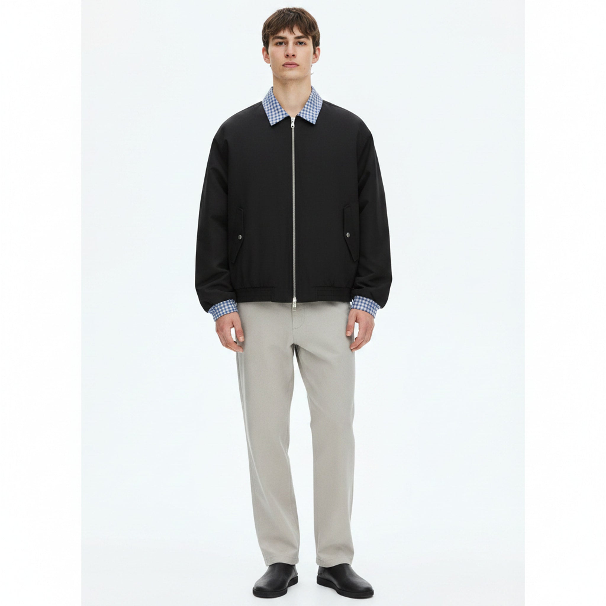 Lightweight Polyester Jacket on model - front view