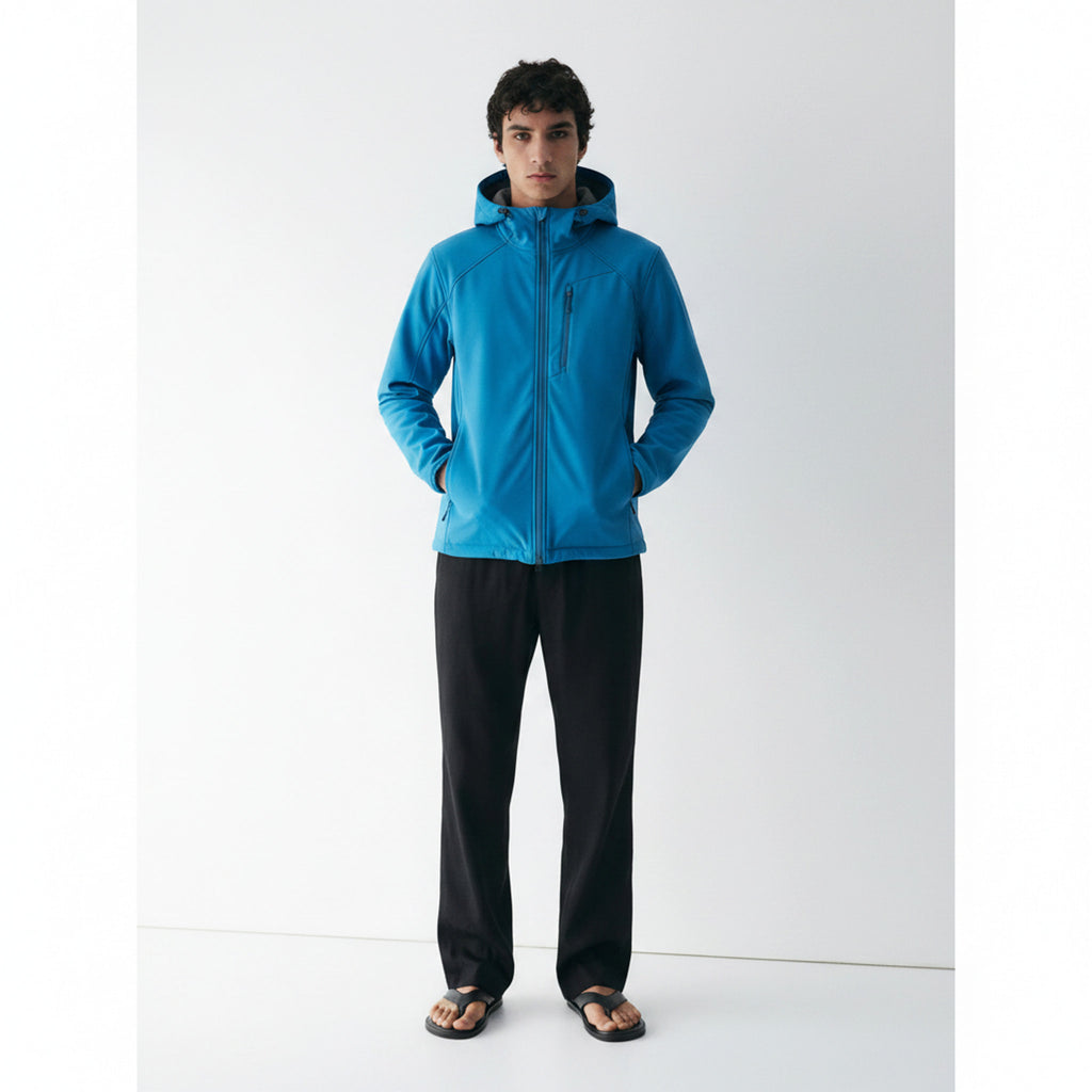Outdoor Softshell Jacket on model - Blue - front