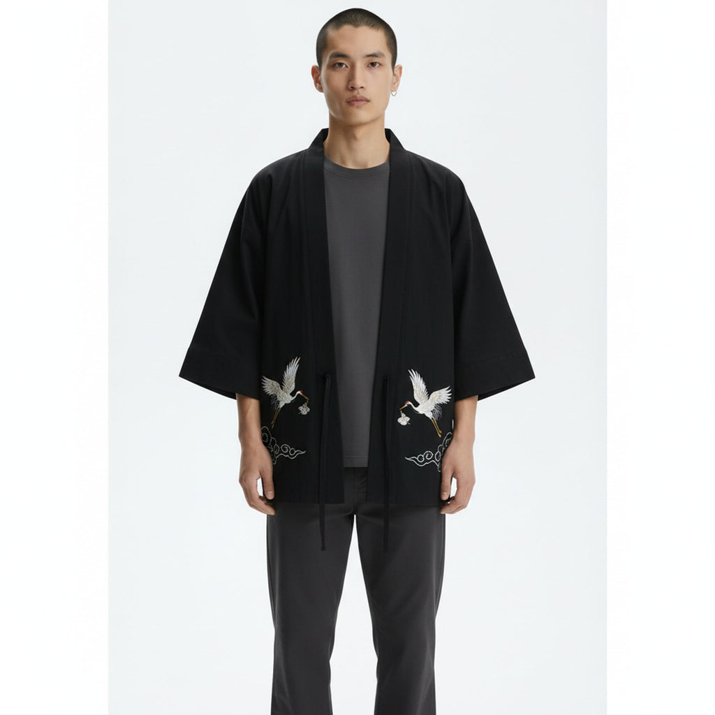 Kimono Jacket Cotton on model - front view