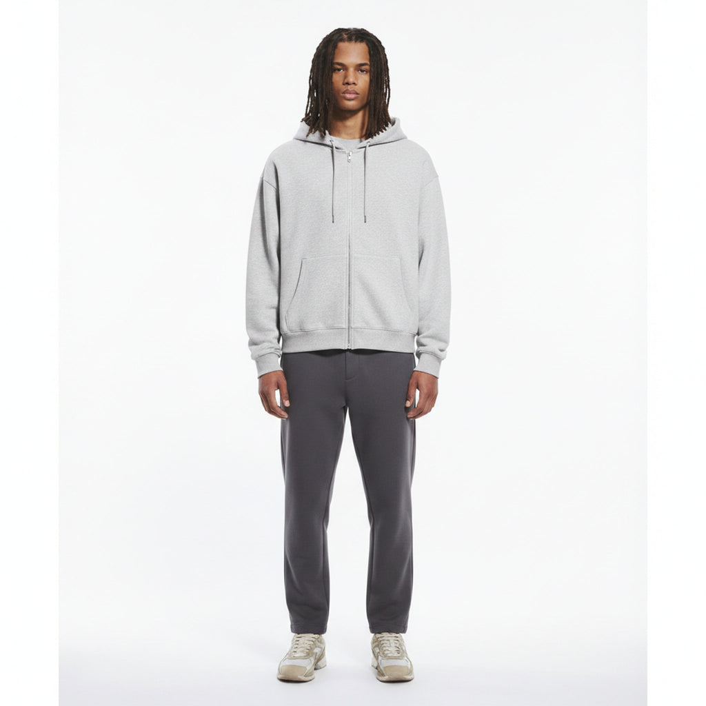 Cotton Hoodie on model - Flower Ash - front