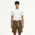 CORDURA Drawstring Cargo Shorts on model - Brown - front