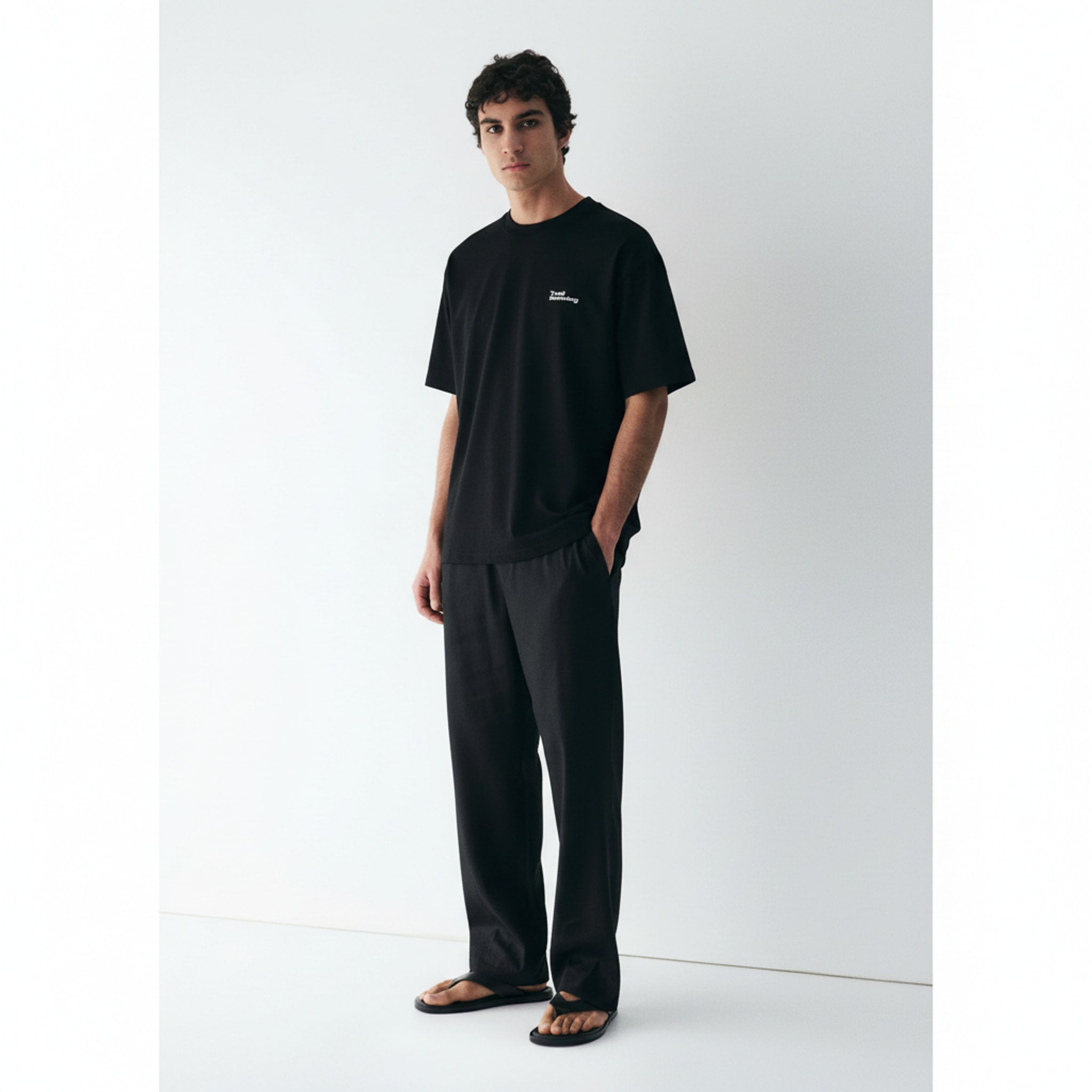 Antibacterial Quick-Dry Sports T-Shirt on model - Black - front