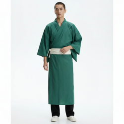 Men's green yukata, green, front view