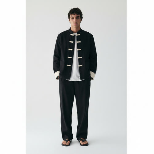 Chinese Tang Suit Jacket on model, front view