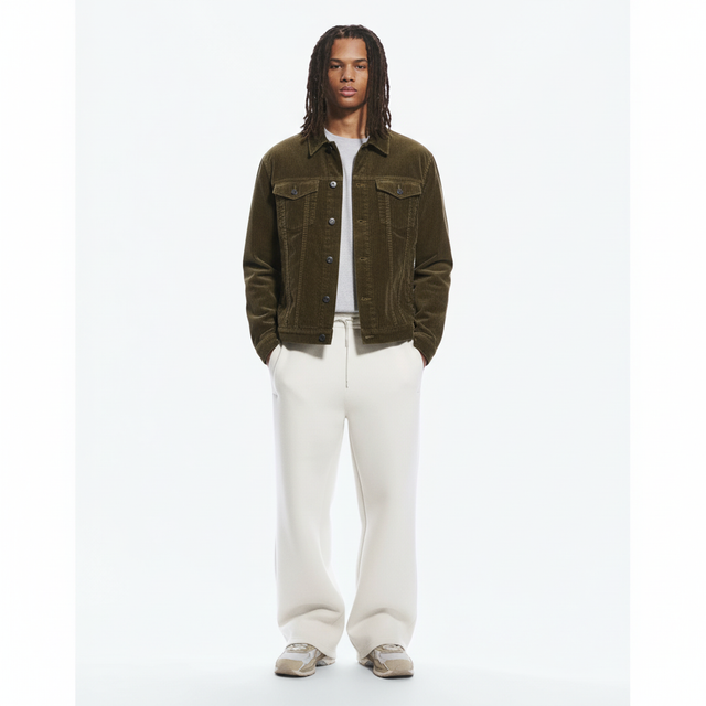 100% Cotton Jacket on model - Brown - front