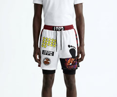 Ippo Makunouchi Fight Panel Gym Shorts on model - Sk 030 - front