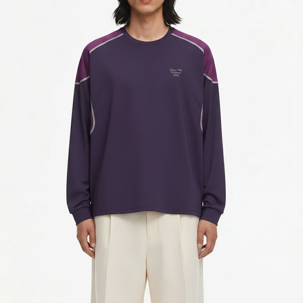 Cooling Quick-Dry Long-Sleeve T-Shirt on model - detail view