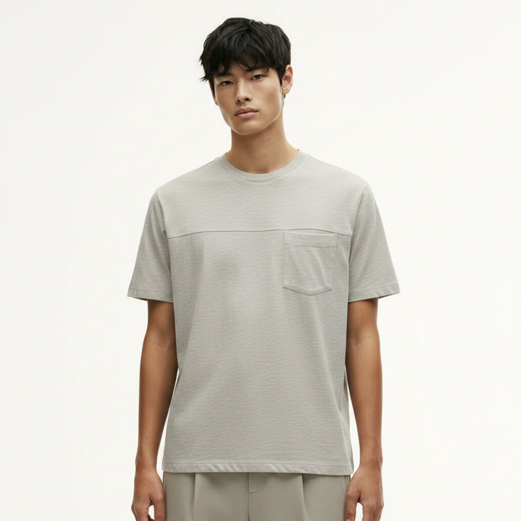 Relaxed Heavyweight 100% Cotton T-Shirt on model - detail view