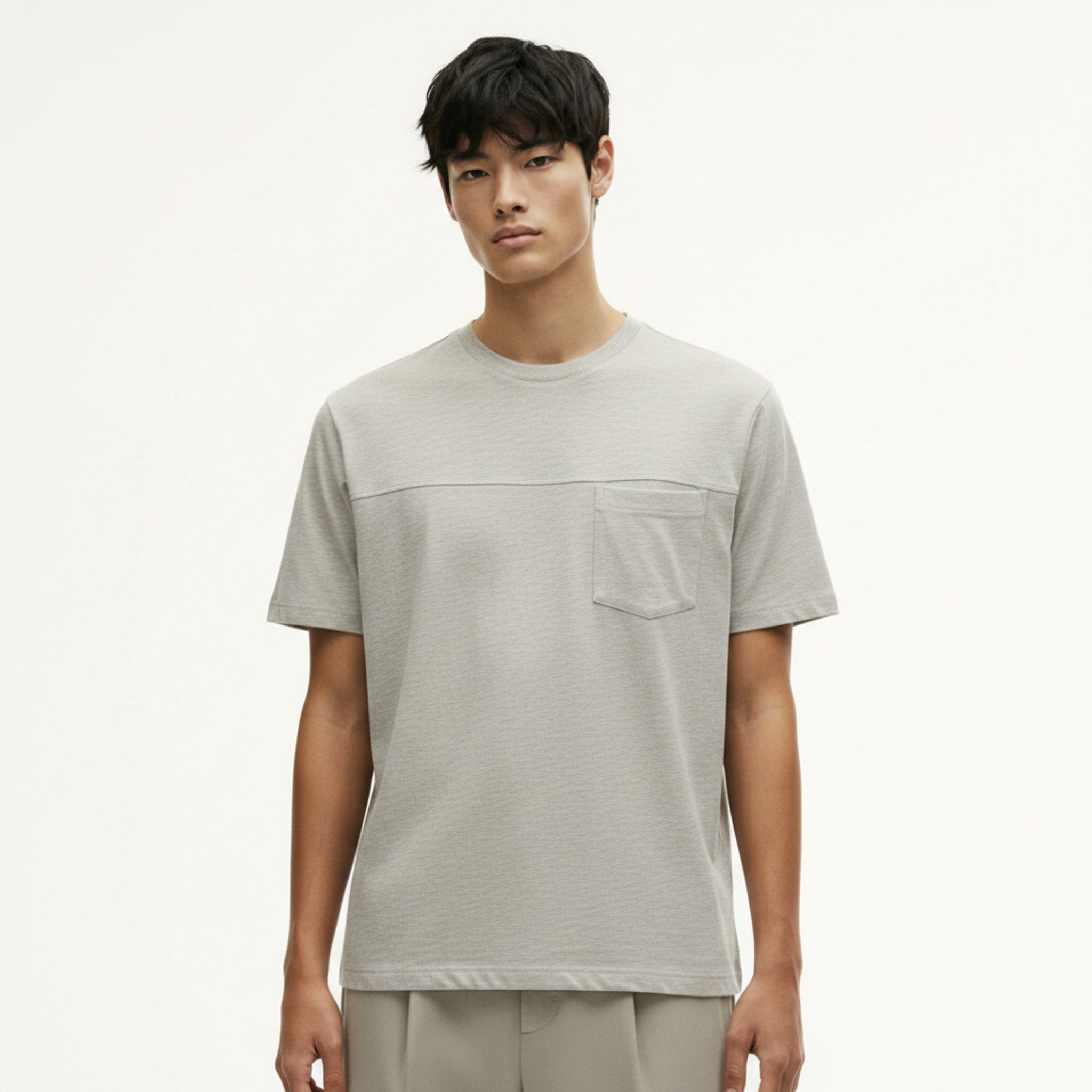 Relaxed Heavyweight 100% Cotton T-Shirt on model - detail view