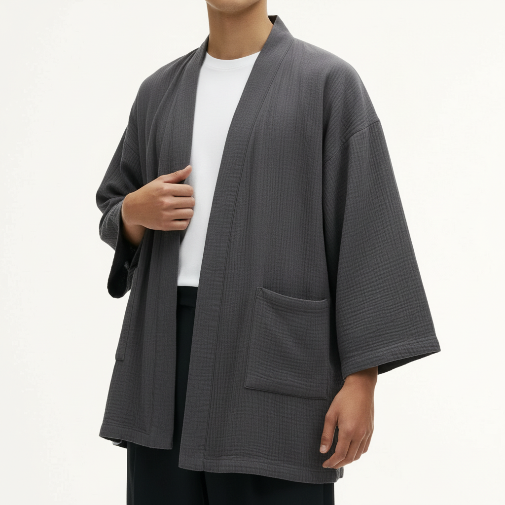 Men's japanese bathrobe, close-up