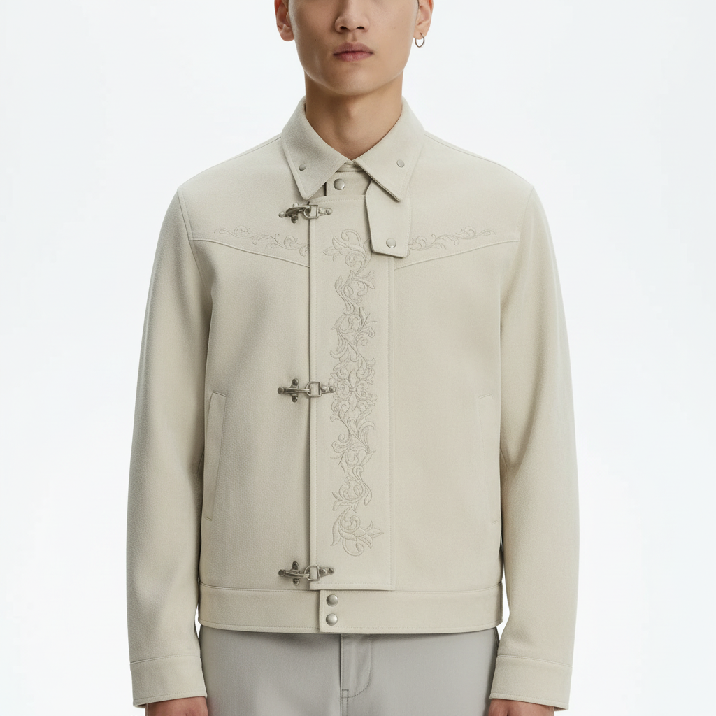 Polyester Jacket on model - Selected - detail