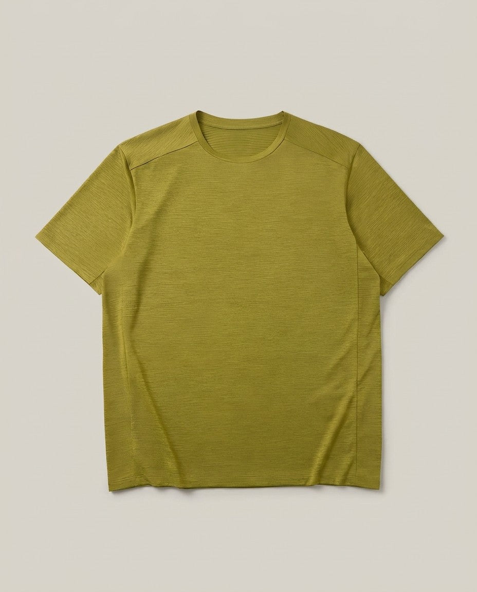 Men's Quick-Dry Running T-Shirt, moss yellow