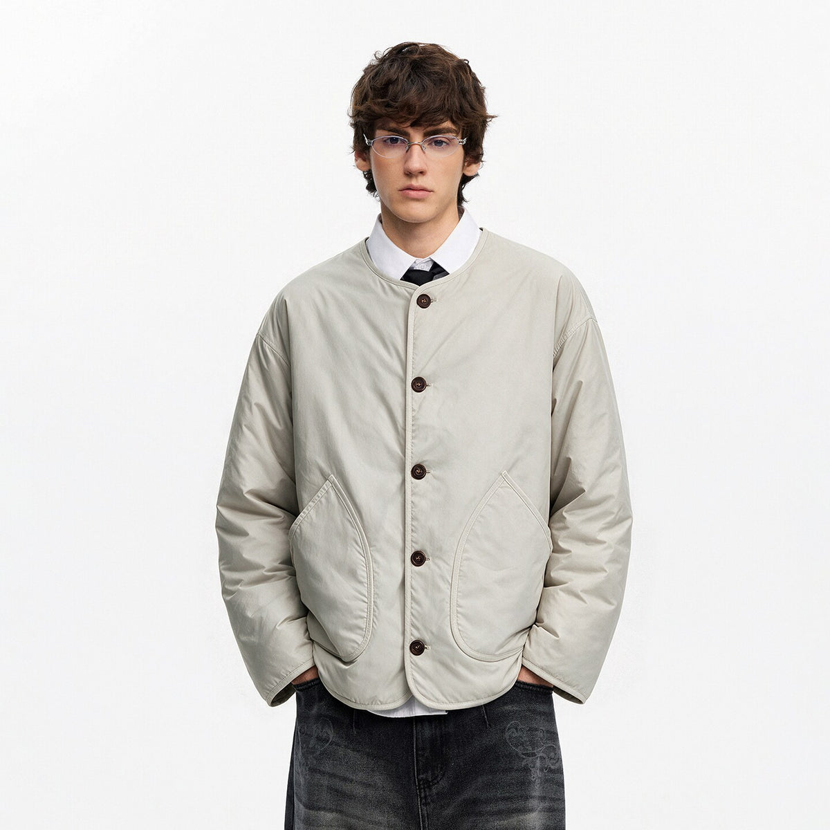 Men's Quilted Liner Jacket in White
