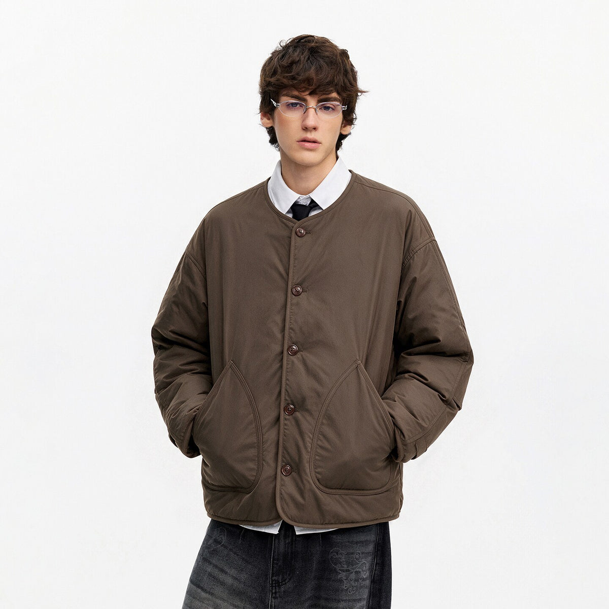 Men's Quilted Liner Jacket in Brown