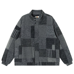 Men's Check Bomber Jacket in Gray