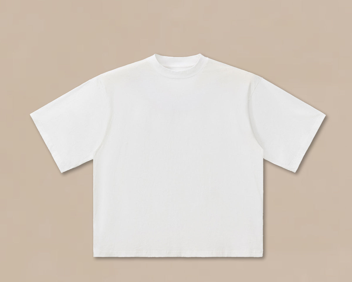 Men's Cotton Mock Neck T-Shirt in White