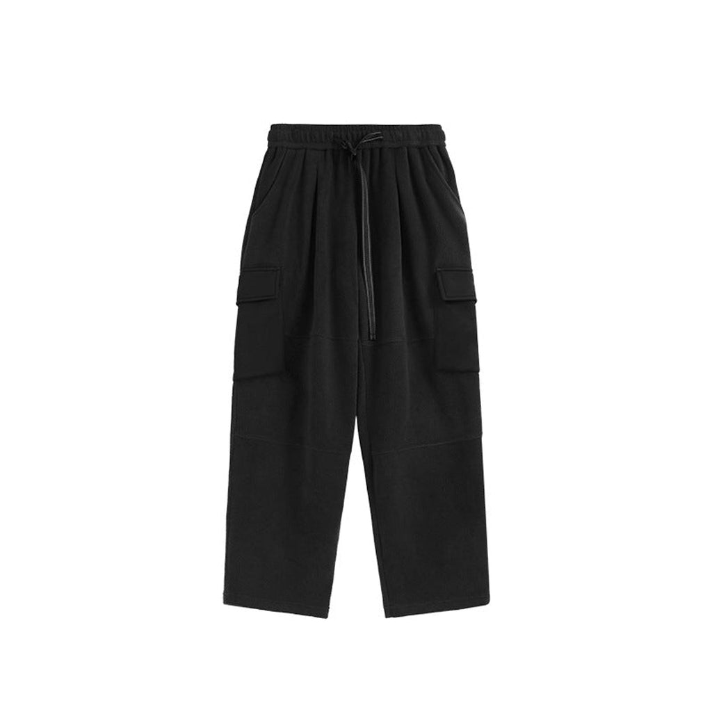 Cotton Pants Heavyweight Straight-Leg - Black
