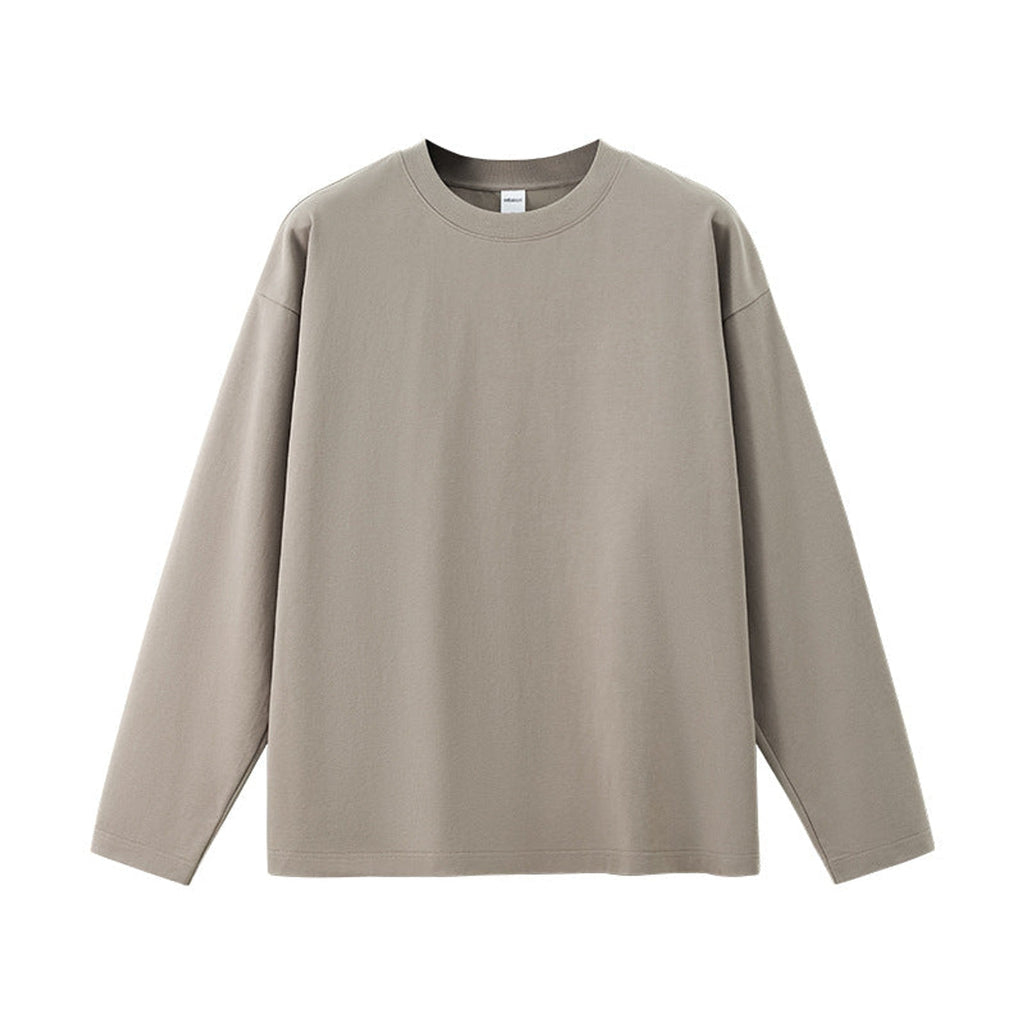 Oversized Long-Sleeve T-Shirt Cotton-Blend - Gray