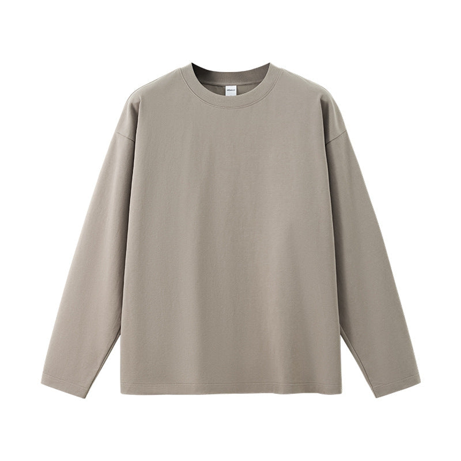 Oversized Long-Sleeve T-Shirt Cotton-Blend - Gray