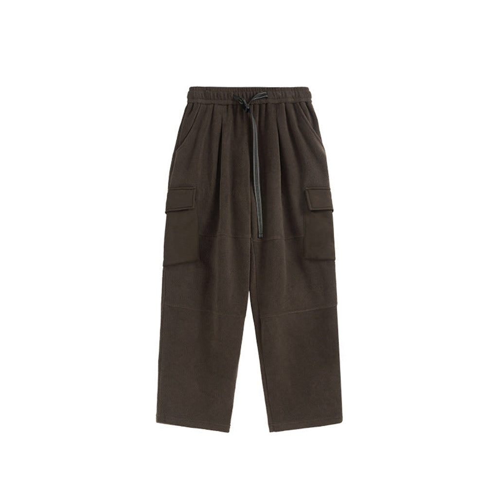 Cotton Pants Heavyweight Straight-Leg - Brown