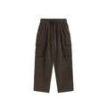 Cotton Pants Heavyweight Straight-Leg - Brown